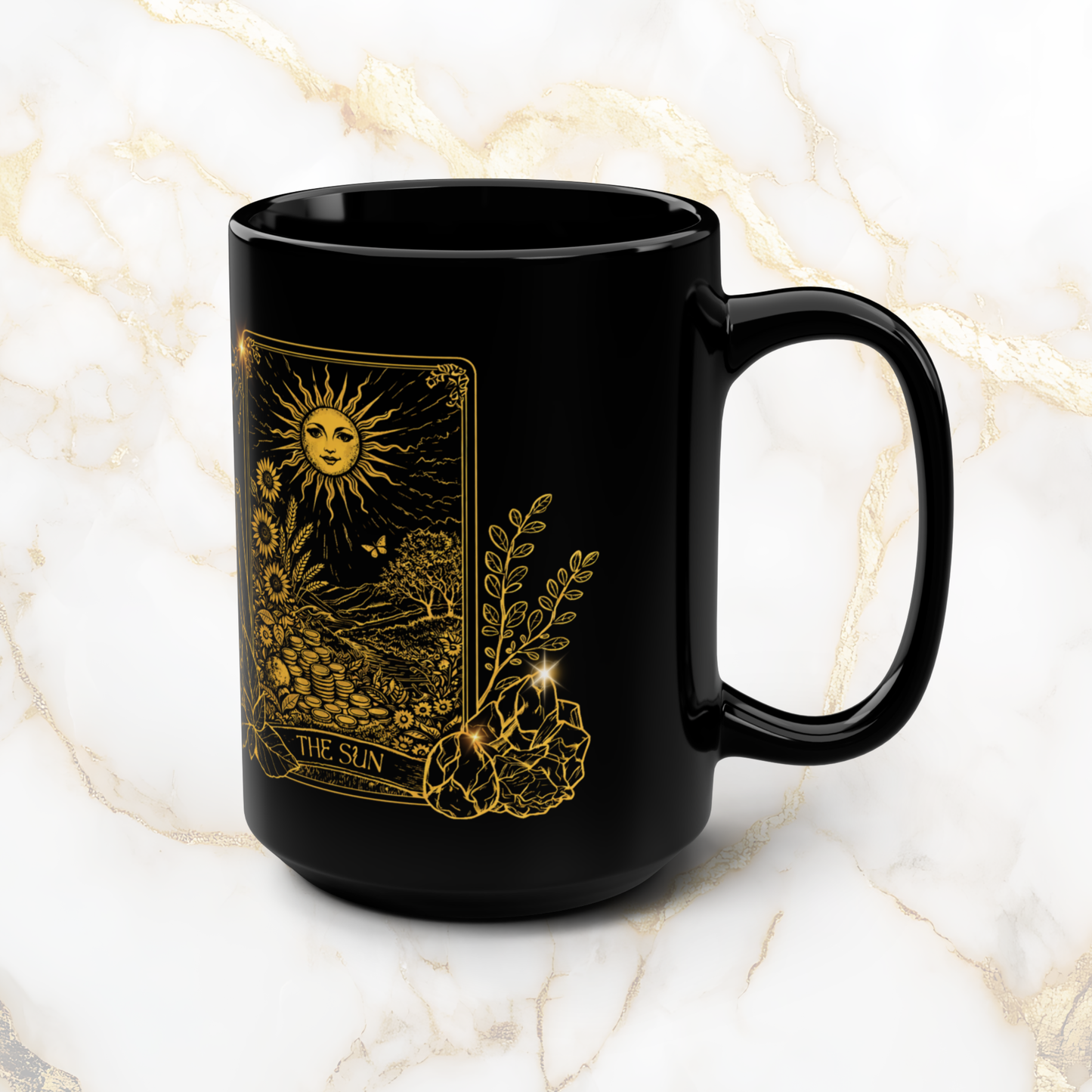 Abundance & Prosperity Ritual Mug | Money Manifestation (Gold Linework)