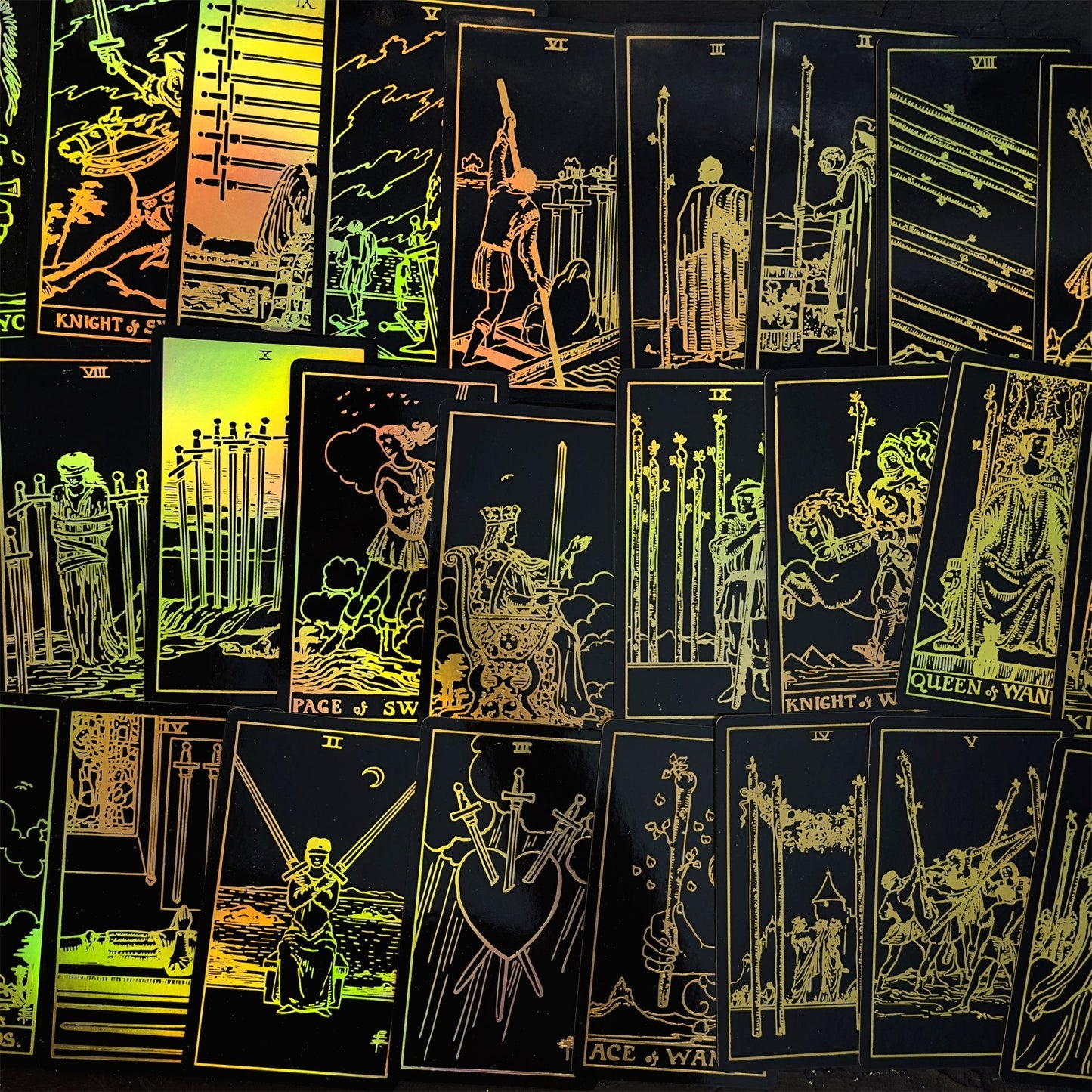 The Smith-Waite Tarot Cards Gold Rainbow Foil