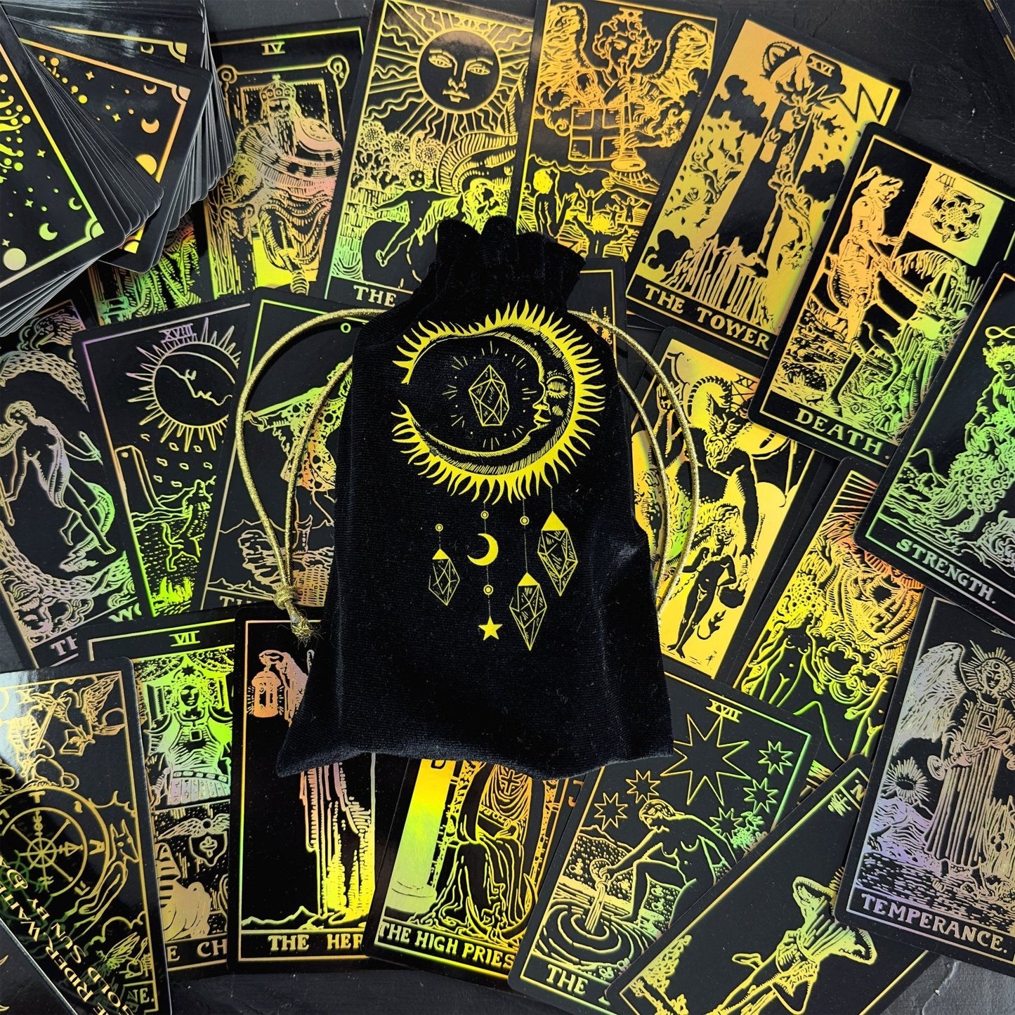 The Smith-Waite Tarot Cards Gold Rainbow Foil