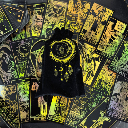 The Smith-Waite Tarot Cards Gold Rainbow Foil