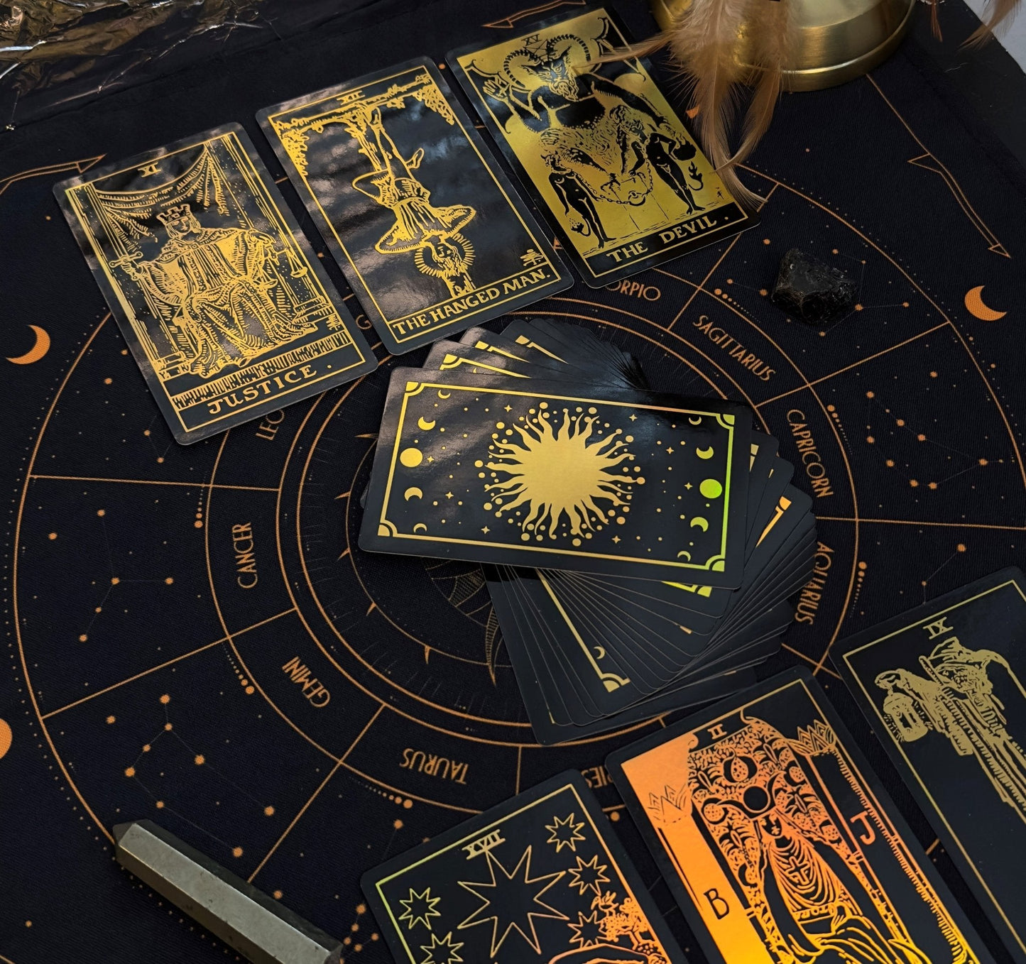 The Smith-Waite Tarot Cards Gold Rainbow Foil